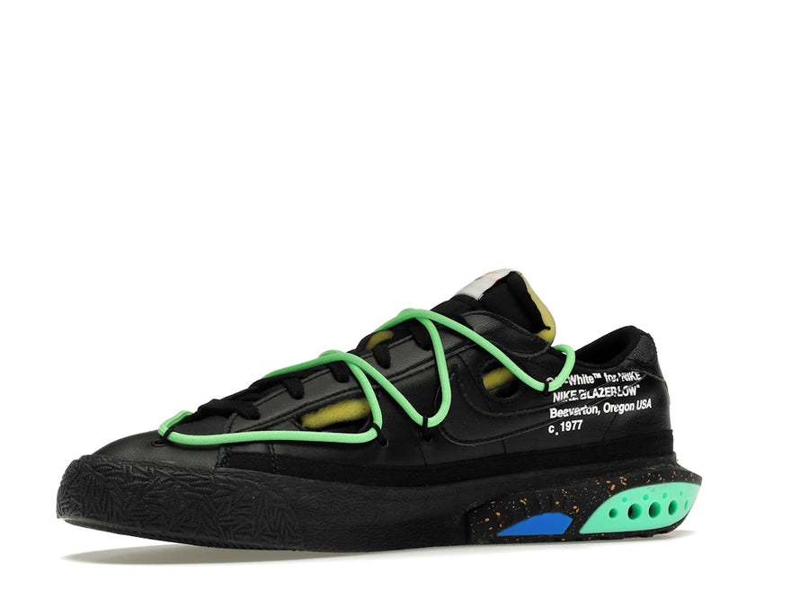 Nike Blazer Low Off-White Noir Vert Électro
