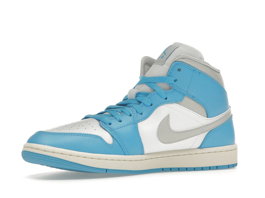 Jordan 1 Mid Bleu Poudre Foncé Blanc Voile Gris Neutre (Femme)