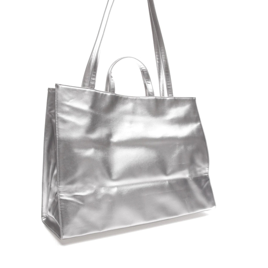 Sac cabas Telfar grand format argenté