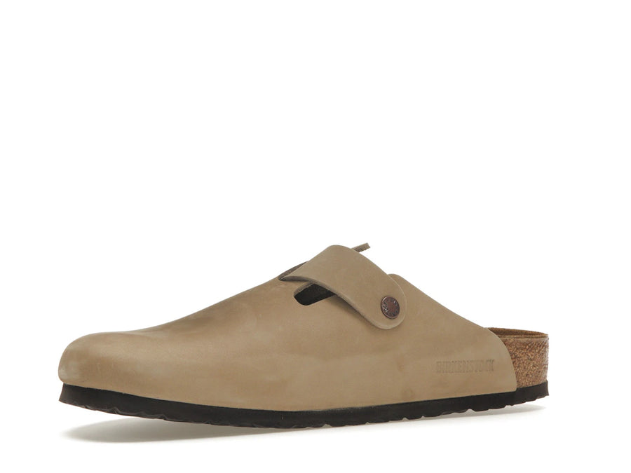 Birkenstock Boston en cuir huilé marron tabac