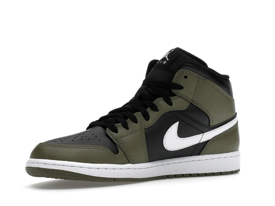 Jordan 1 Mid Black White Olive