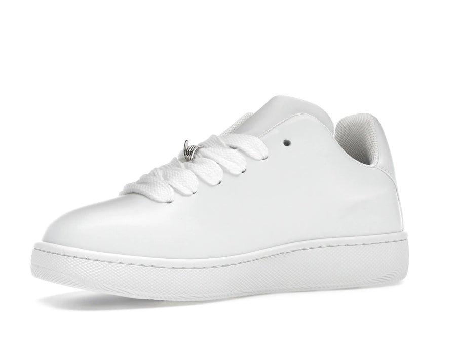 Burberry Leather Box Sneaker Debossed Equestrian Knight White