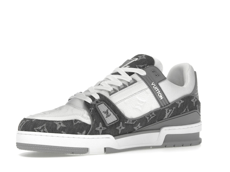Baskets Louis Vuitton Monogram Denim Gris Blanc