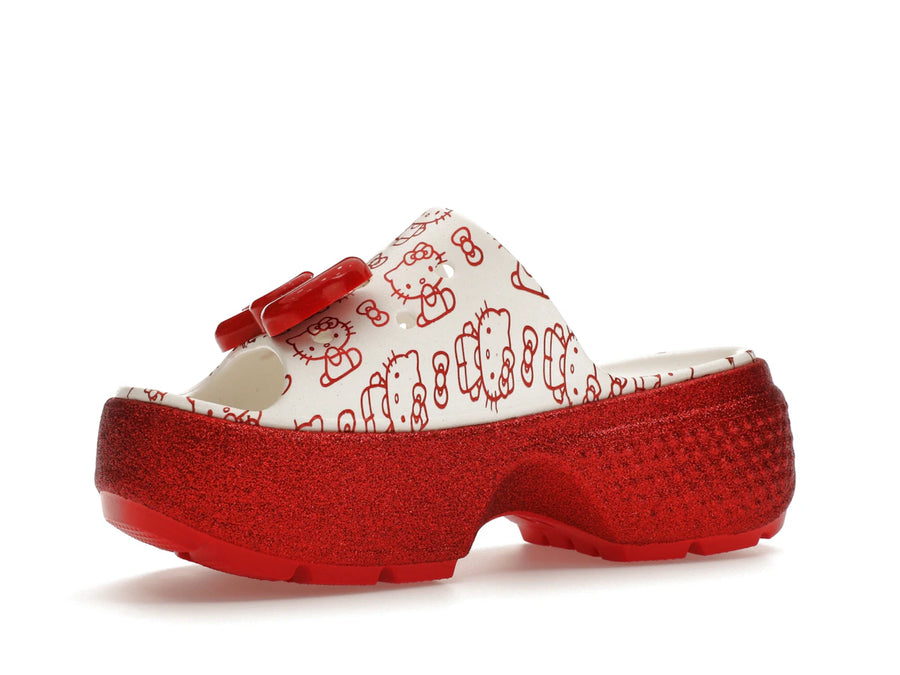 Crocs Stomp Slide Hello Kitty 50th Anniversary Red Glitter