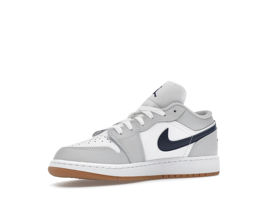 Jordan 1 Low Blanc Gris Neutre Gomme Bleu Marine Minuit (GS)