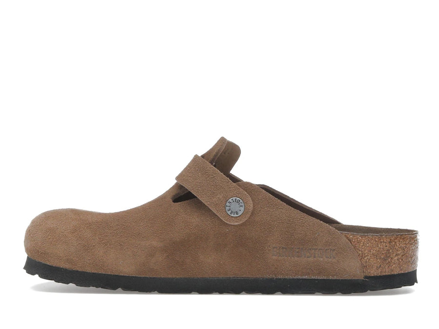 Birkenstock Boston, semelle intérieure souple, daim couleur thé foncé