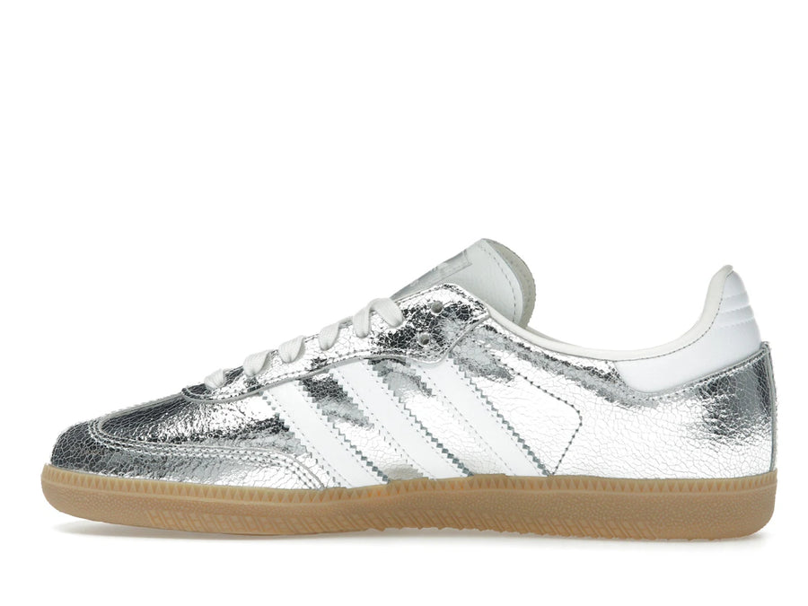 adidas Samba OG Silver Metallic Cracked Leather (Women's)