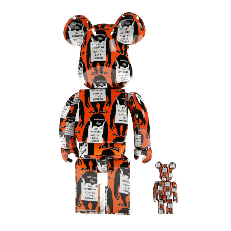 Ensemble de panneaux Bearbrick Monkey 100 % et 400 % orange