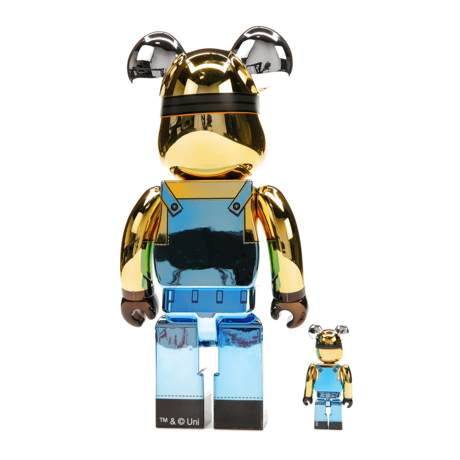 Bearbrick DAVE 100% &amp; 400% Set CHROME Ver.