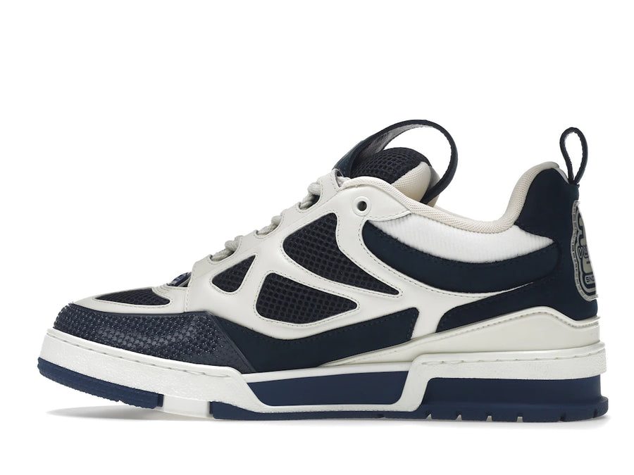 Baskets Louis Vuitton LV Skate bleu marine et blanches