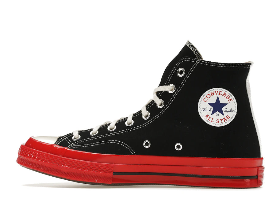 Converse Chuck Taylor All Star 70 Hi Comme des Garçons PLAY Semelle intermédiaire noire et rouge
