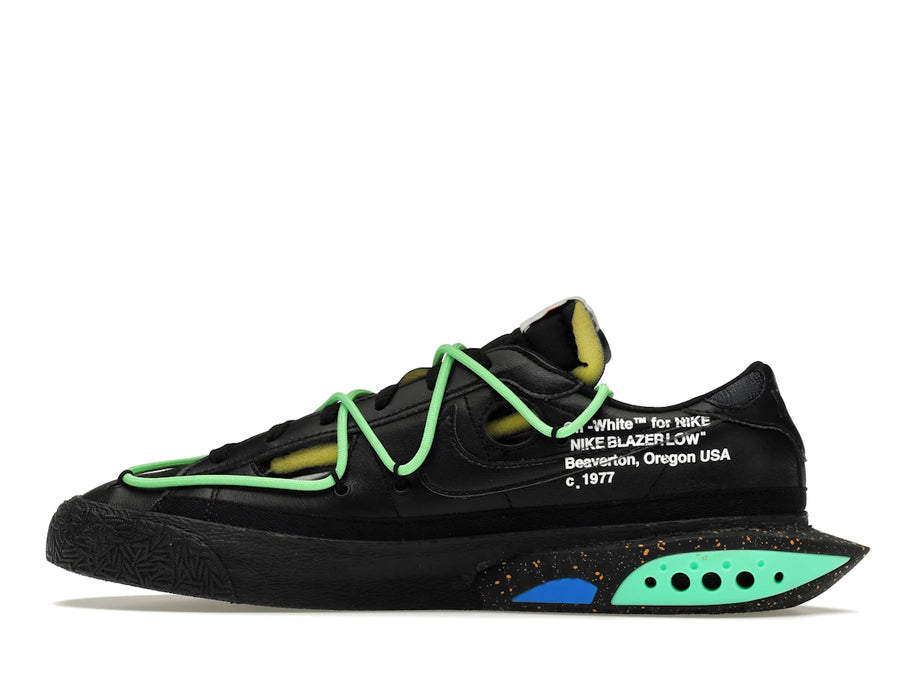 Nike Blazer Low Off-White Noir Vert Électro
