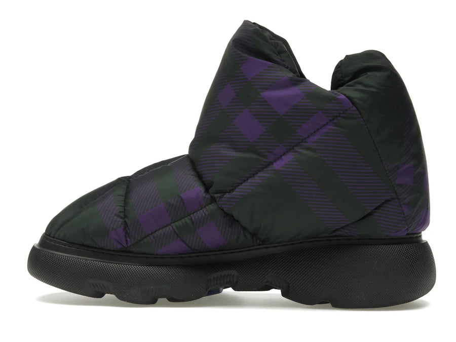 Bottes Burberry à carreaux noir et violet