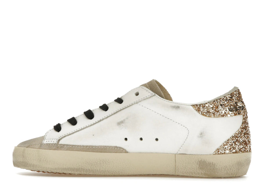 Golden Goose Super-Star Blanc Argent Or Paillettes (Femme)