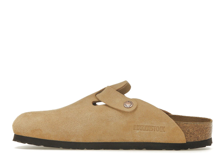 Birkenstock Boston en daim couleur crème latte