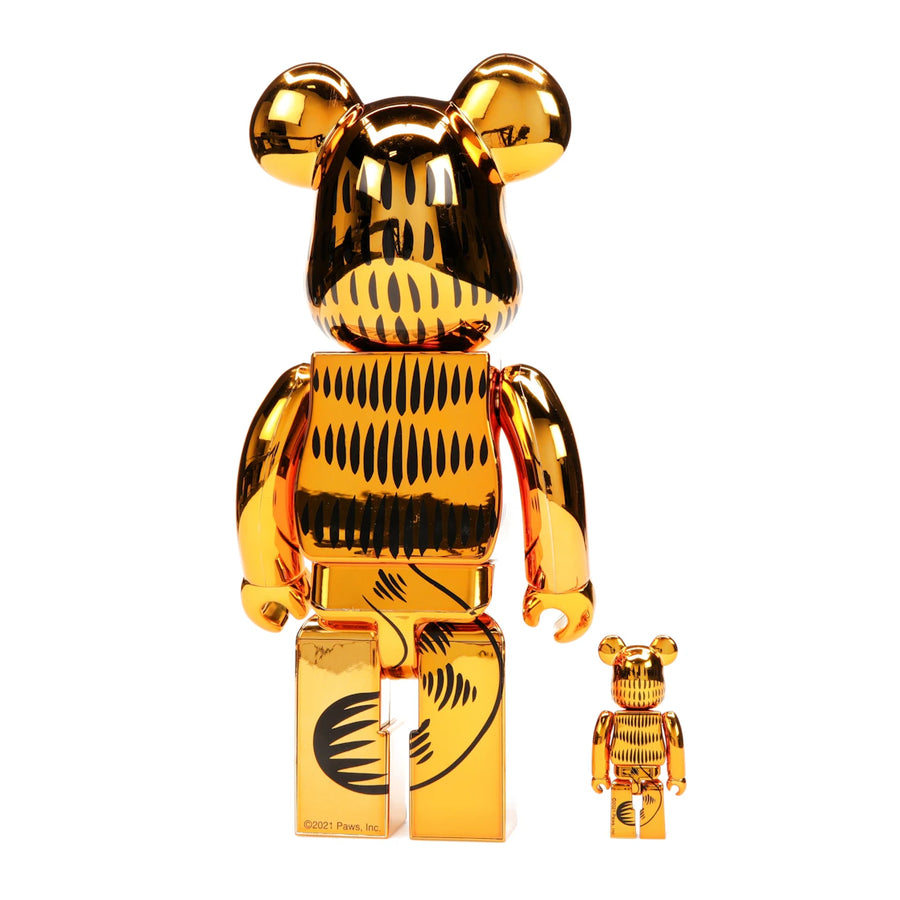 Bearbrick Garfield 100% & 400% Set Gold Chrome Ver.