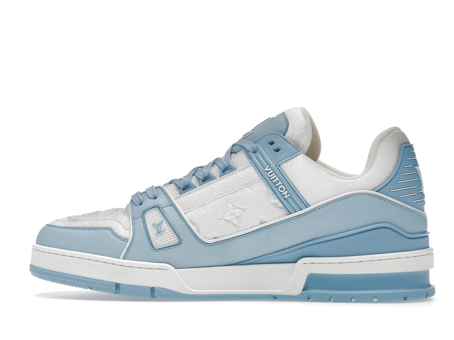 Baskets basses Louis Vuitton blanches et bleu ciel