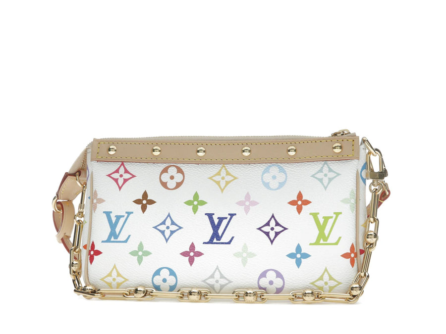 Pochette Accessoires Louis Vuitton x Takashi Murakami Blanche Multicolore