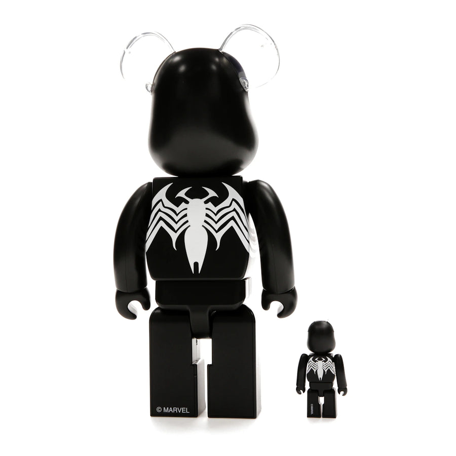 Ensemble Bearbrick x Marvel Spider-Man Costume Noir 100 % et 400 %