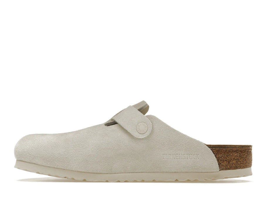 Birkenstock Boston en daim blanc antique
