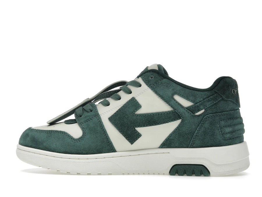 OFF-WHITE Out Of Office "OOO" Baskets basses en daim vert jais écru