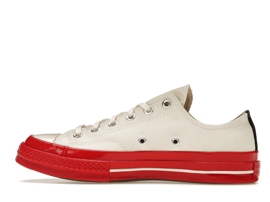 Converse Chuck Taylor All Star 70 Ox Semelle intermédiaire rouge Comme des Garçons PLAY Egret
