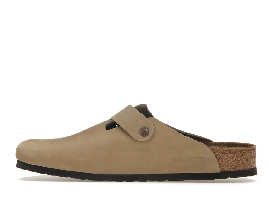 Birkenstock Boston en cuir huilé marron tabac