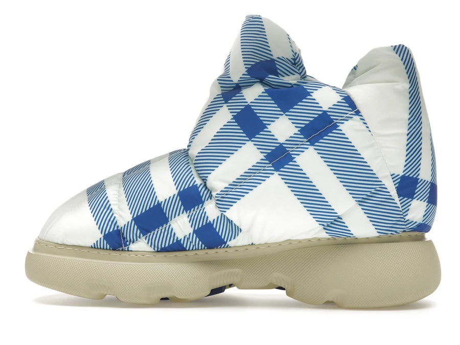 Bottes Burberry à carreaux bleu et blanc