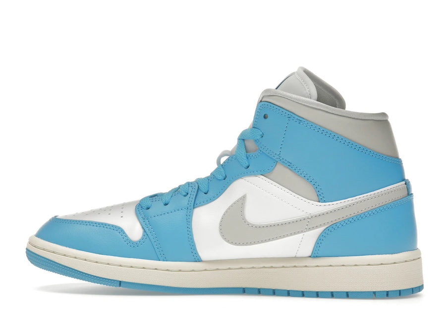 Jordan 1 Mid Bleu Poudre Foncé Blanc Voile Gris Neutre (Femme)
