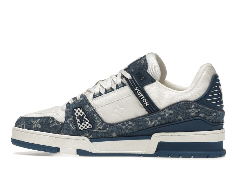 Baskets Louis Vuitton LV Monogram Denim Blanc Bleu