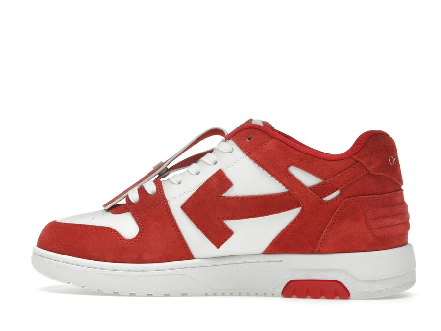 OFF-WHITE Out Of Office "OOO" Baskets basses en daim rouge brique et blanc