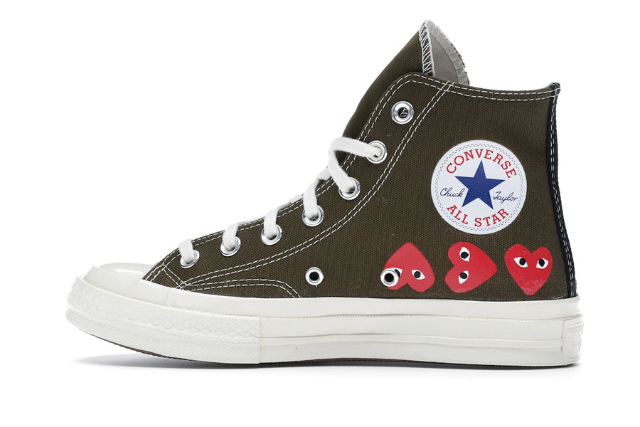 Converse Chuck Taylor All Star 70 Hi Comme des Garçons PLAY Vert Multi-Cœurs