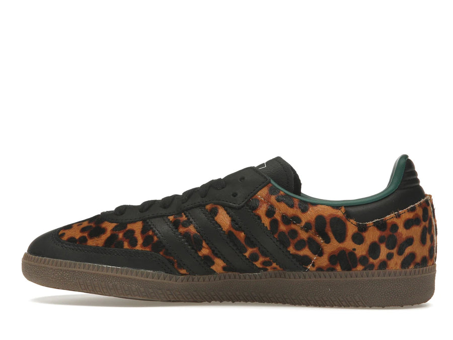 adidas Samba OG Noir Vert Léopard (Femme)