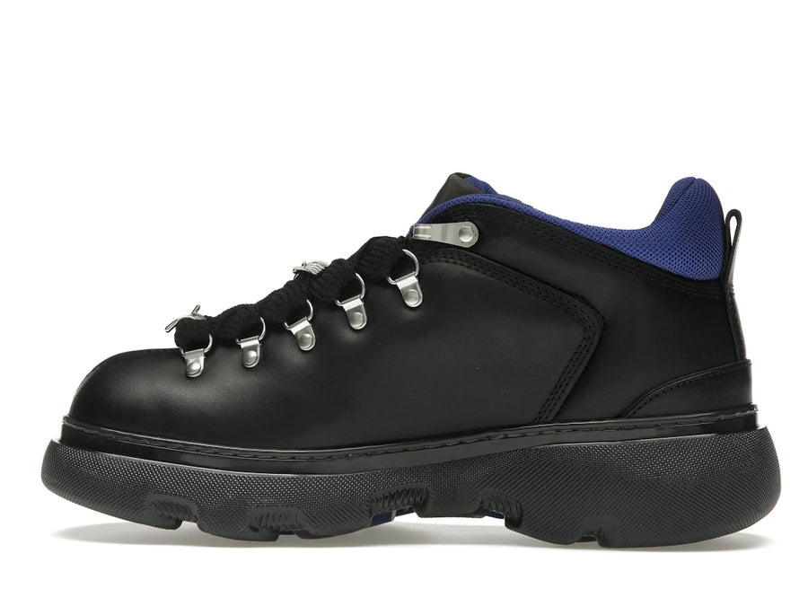 Bottes de randonnée en cuir noir Burberry