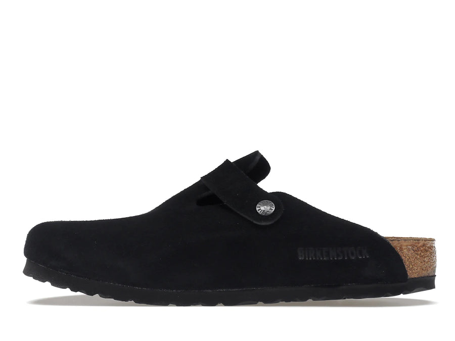 Birkenstock Boston à semelle souple en daim noir