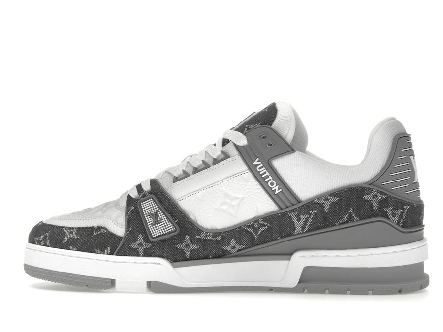 Baskets Louis Vuitton Monogram Denim Gris Blanc