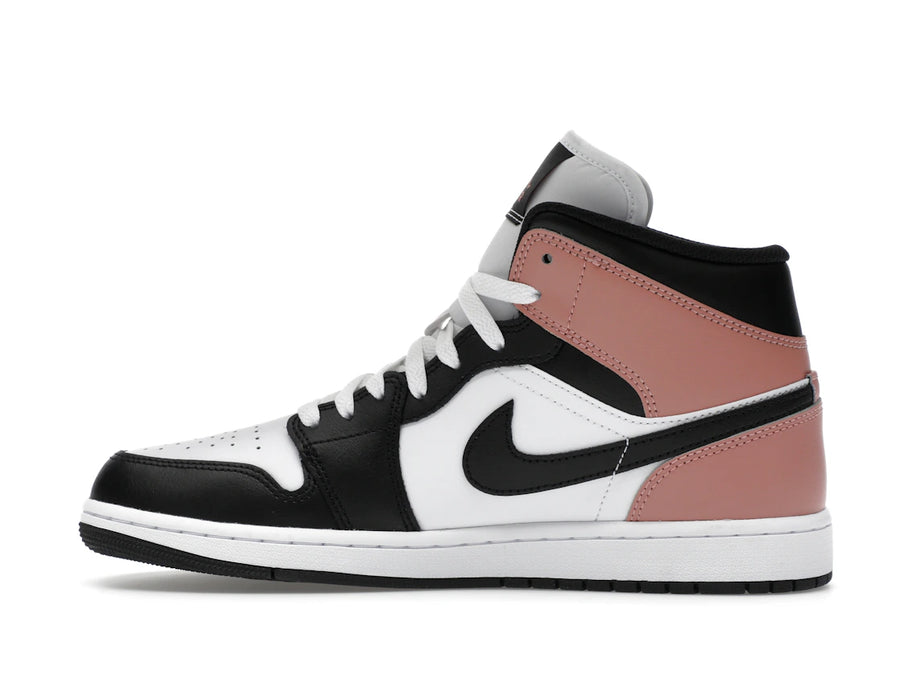 Jordan 1 Mid Blanc Rouille Rose Noir