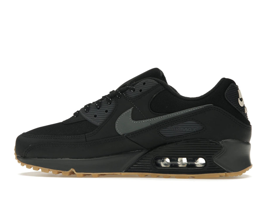 Nike Air Max 90 Noir Gris Fumée Gomme Réfléchissante