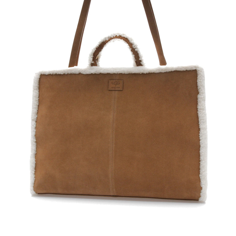 Sac cabas Telfar x UGG, grand modèle, couleur châtaigne