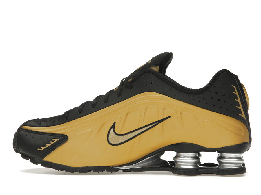 Nike Shox R4 Noir Or Métallisé (Femme)