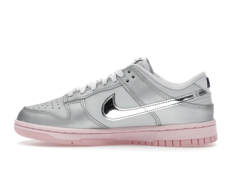 Nike Dunk Low LX Métallisé Argent Rose Mousse (Femme)
