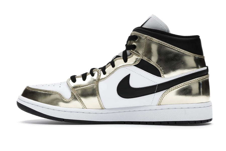 Jordan 1 Mid Or Métallisé Noir Blanc