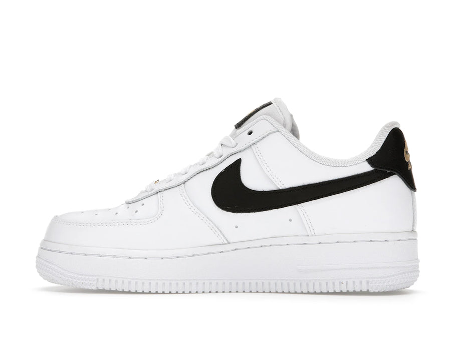 Nike Air Force 1 Low '07 Essential White Black Gold Mini Swoosh (Women's)