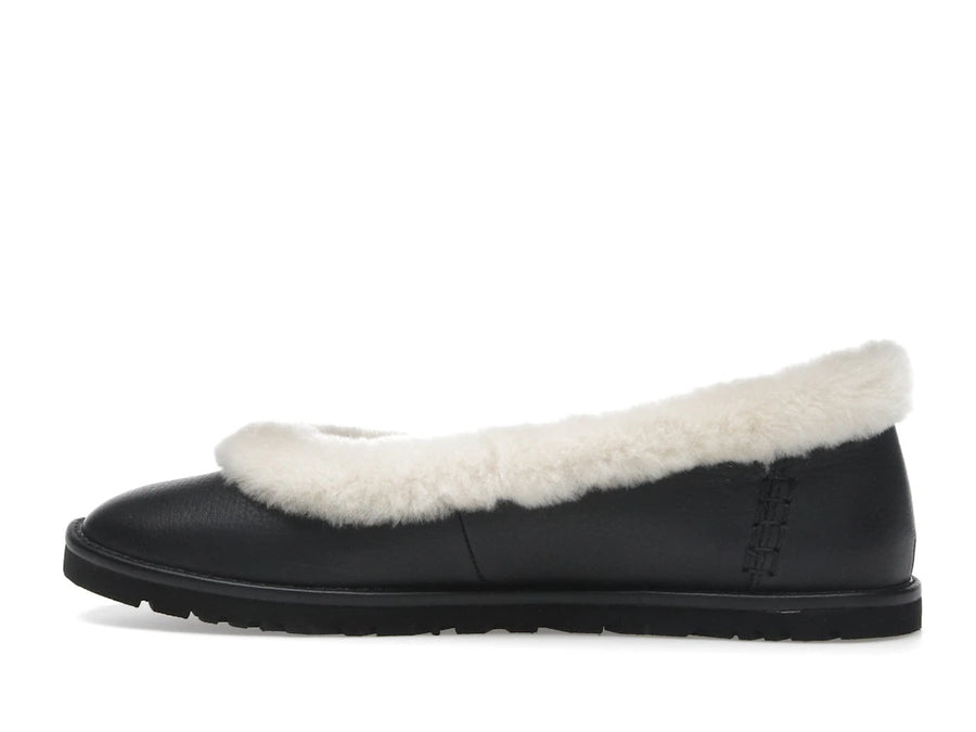 Ballerines plates en cuir UGG Zora noires (Femme)