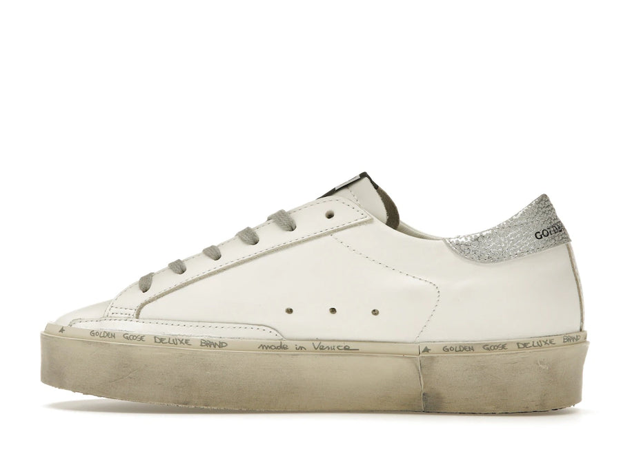 Golden Goose Hi Star Blanc Argent (Femme)