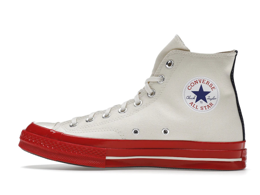 Converse Chuck Taylor All Star 70 Hi Comme des Garcons PLAY Egret Red Midsole