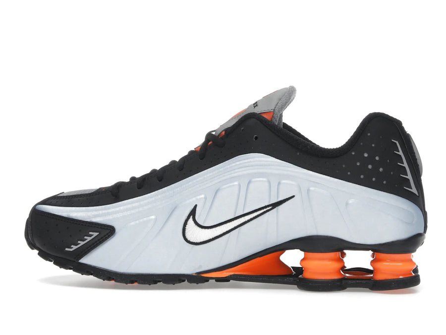 Nike Shox R4 Bleu Teinté Orange Total Noir Argent Métallisé (Femme)