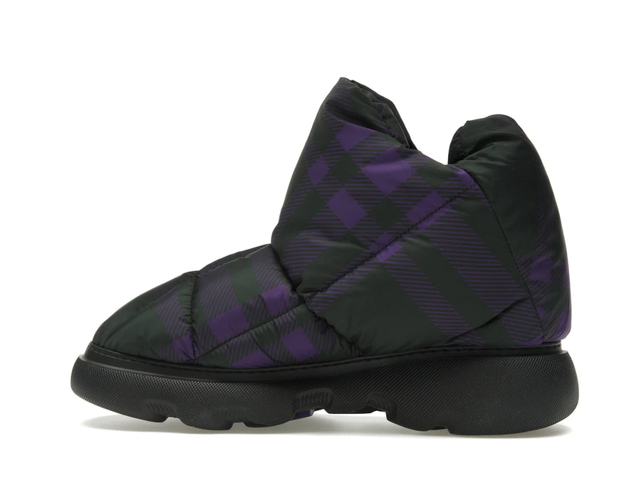 Bottines Burberry Check Pillow noires et violettes (Femme)