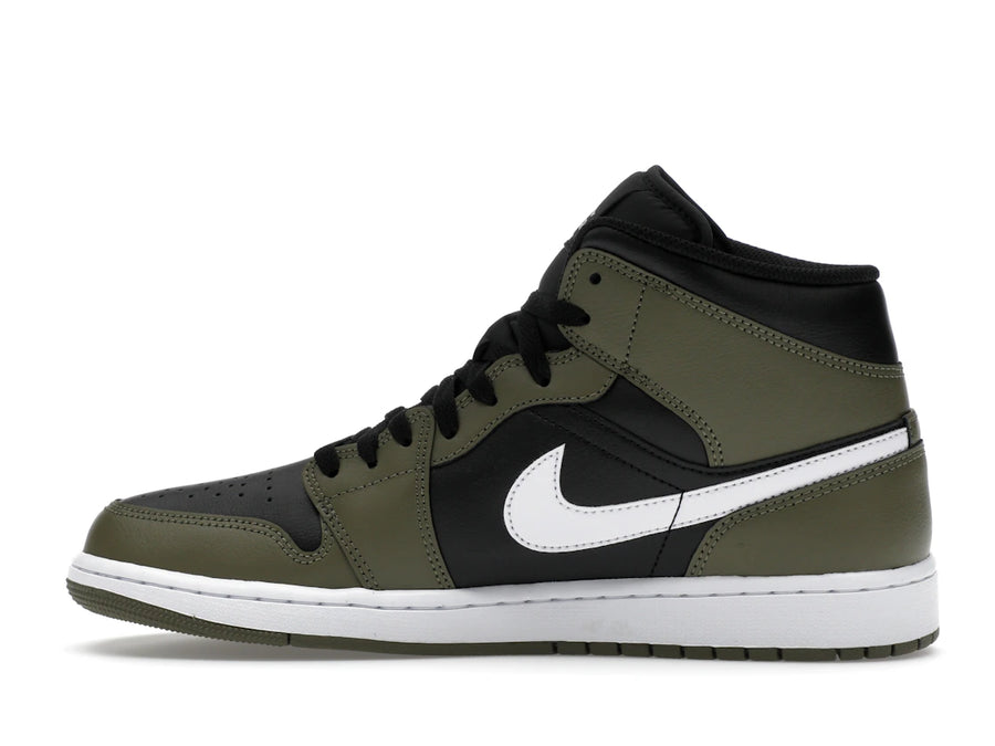 Jordan 1 Mid Black White Olive