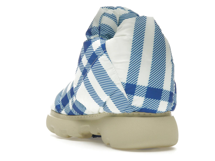 Bottes Burberry à carreaux bleu et blanc
